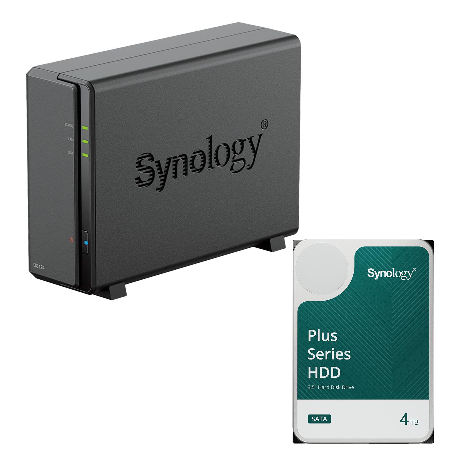 Synology DiskStation DS124 1 Einschub NAS-Server Leergehäuse + 1x Synology Plus 3.5