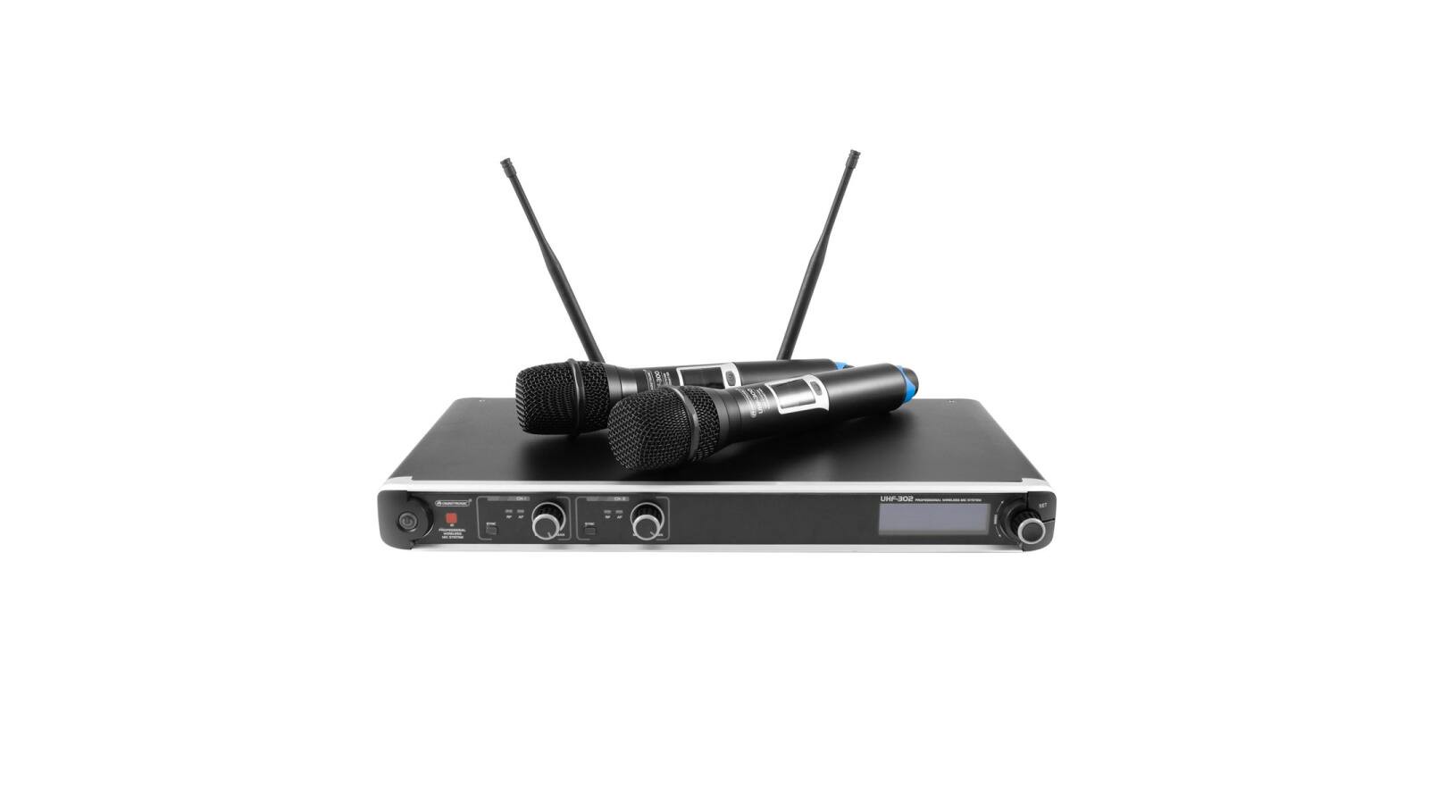 OMNITRONIC UHF-302 2-Kanal-Funkmikrofonsystem 823-832/863-865MHz