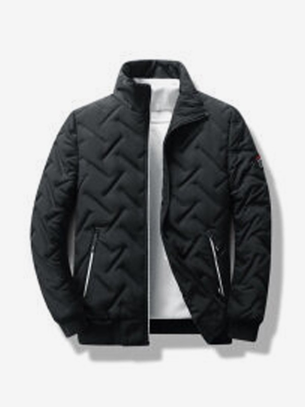 Herren Wintermantel Stehkragen Lässige warme Baseballjacke