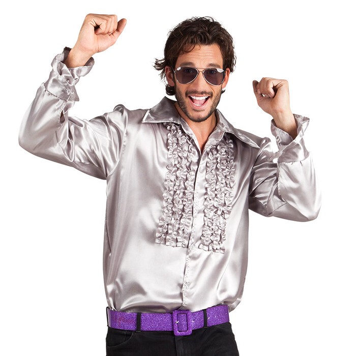 Party-Shirt Größe S 46-48 silber