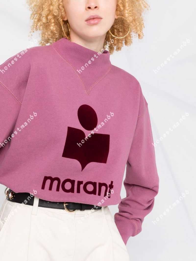 23SS ISABEL Marant Women Designer Fashion Classic Cotton Sweatshirt New Is Flock Imprimé Stand Collar Sportshirt