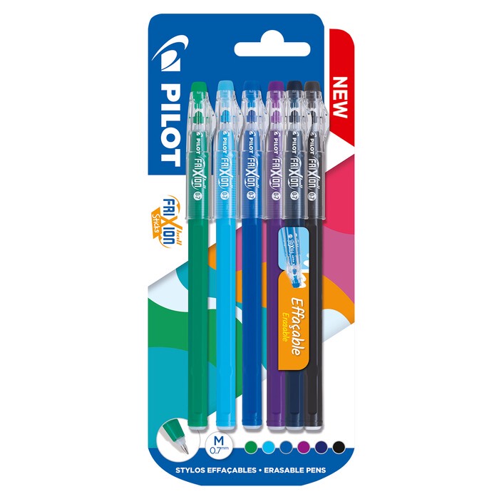PILOT Tintenroller FriXion Stick 07 (M) kalte Farben 6er Etui