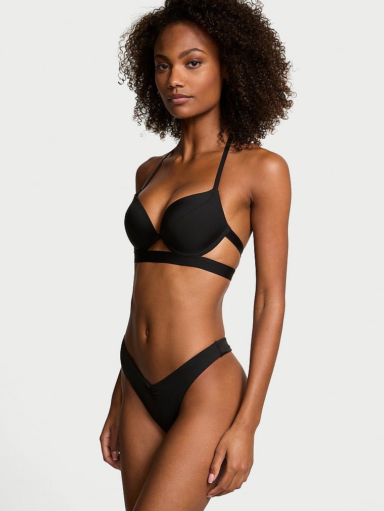 Victoria's Secret Swim Top de Bikini cu push-up și cu bandă VS Archives Essential