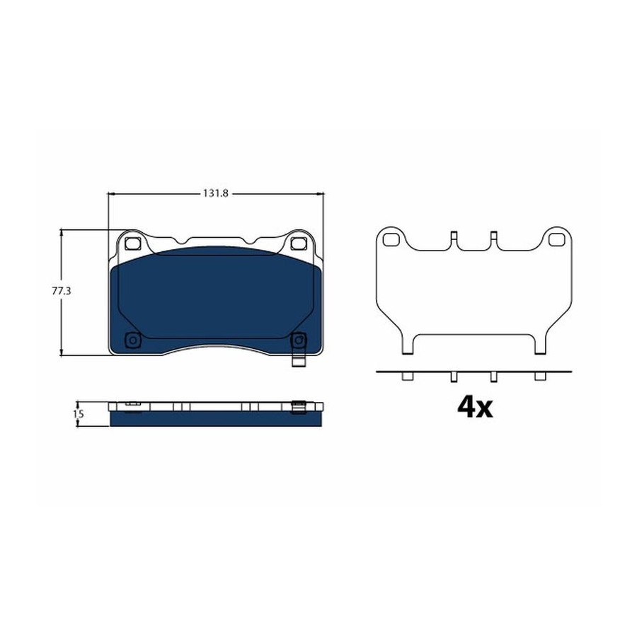 Kit de plaquettes de frein, frein à disque ELECTRIC BLUE GDB2198BTE TRW