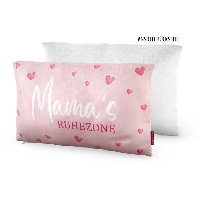 Kissen Mama's Ruhezone 25 x 40 cm rosa/weiß