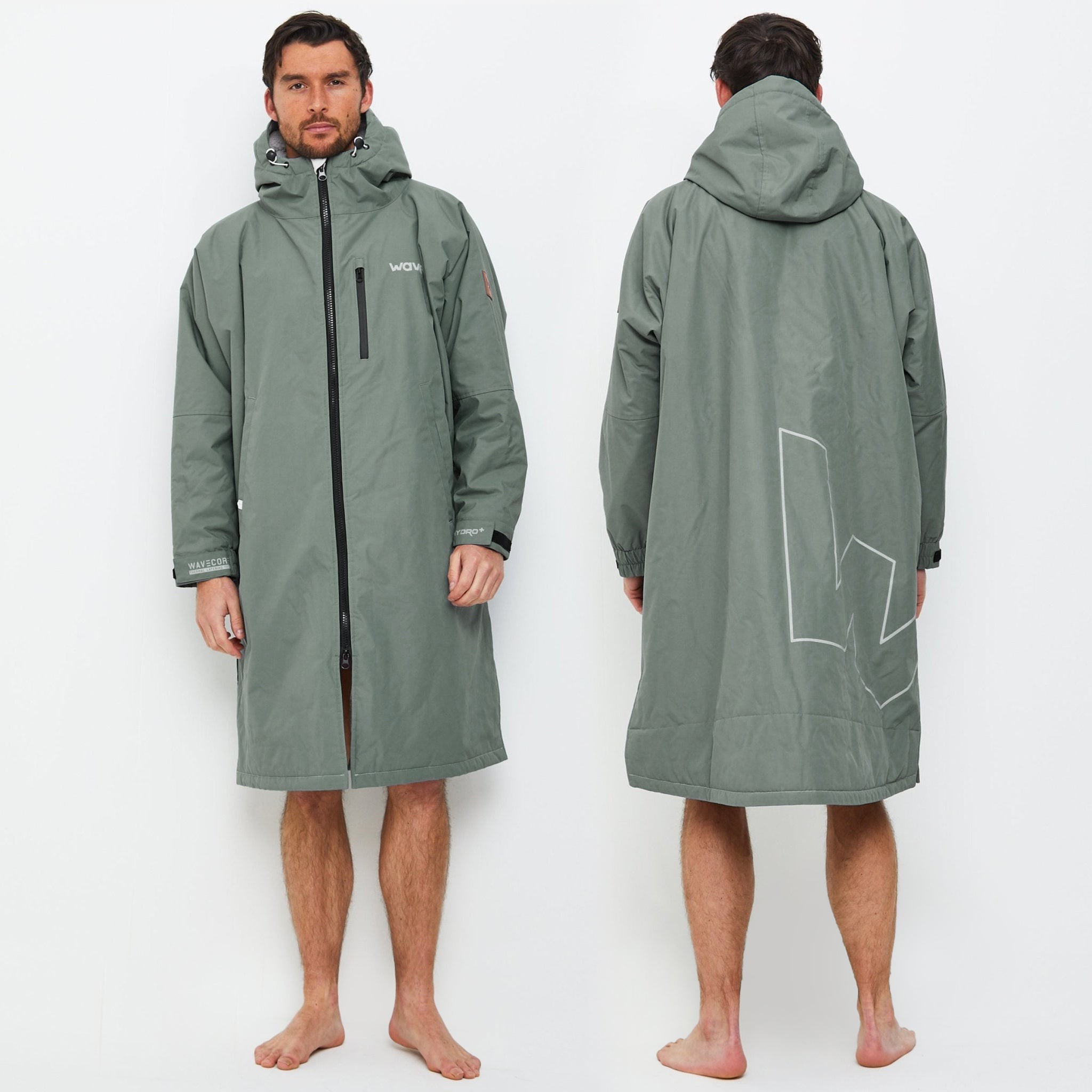 Fleece-Lined Changing Robe | Unisex | Sage | Wave Spas USA, Sage / Large