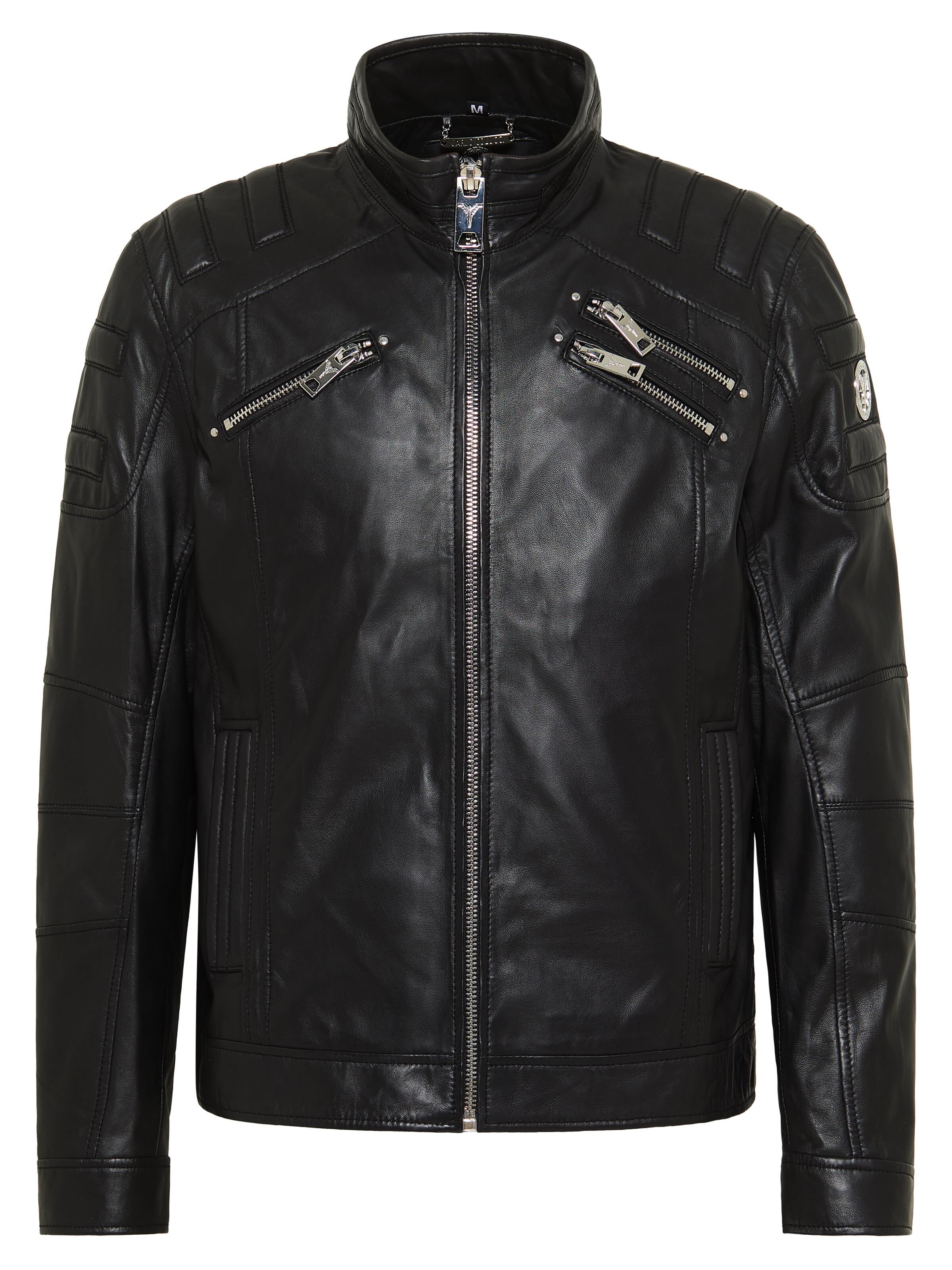 Lederjacke im Bikerstil