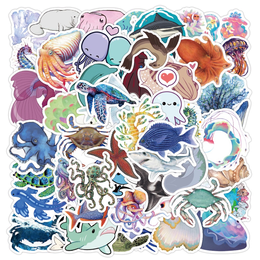 3 ensembles = 150pcs Life de la durée marine Graffiti Stickers Notebook Scooter Réfrigérateur Autocollants d'eau