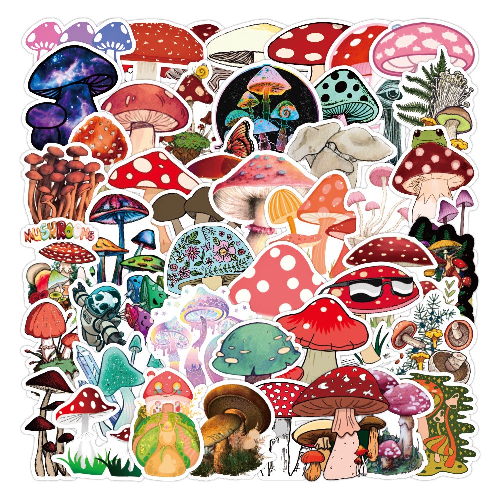 3 ensembles = 150pcs de champignons Graffiti Stickers Notebook Scooter Réfrigérateur Autocollants d'eau