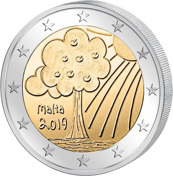 2 Euro Malta Von Kindern mit Solidarität Natur und Umwelt 2019