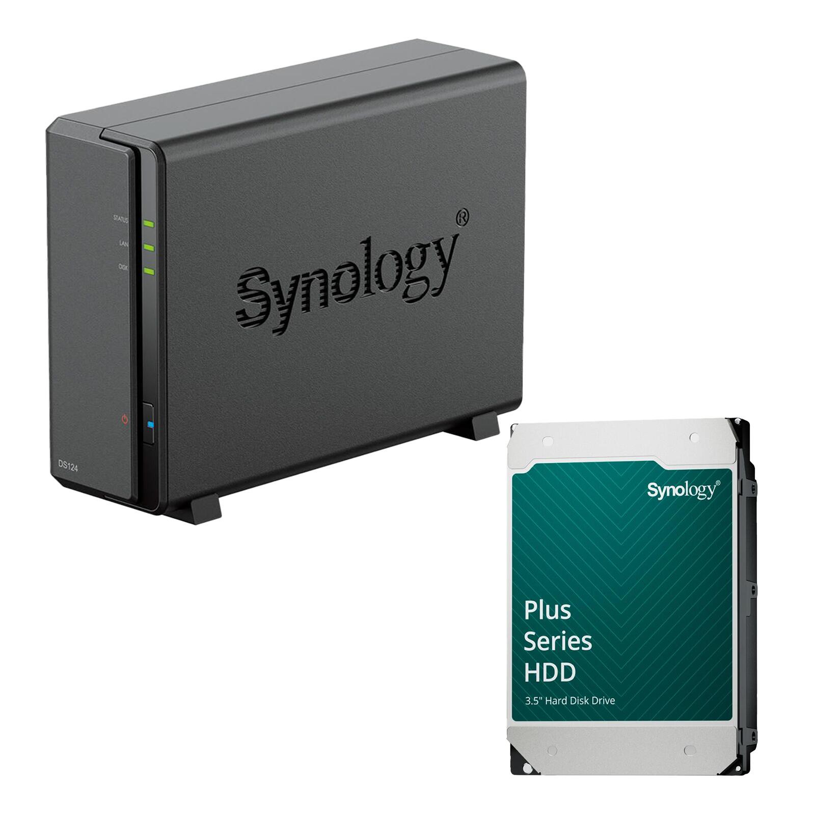 Synology DiskStation DS124 1 Einschub NAS-Server Leergehäuse + 1x Synology Plus 3.5