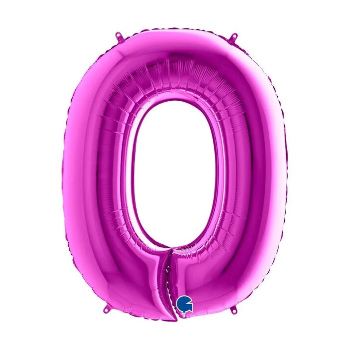 GRABO Heliumballon Zahl 0 violett