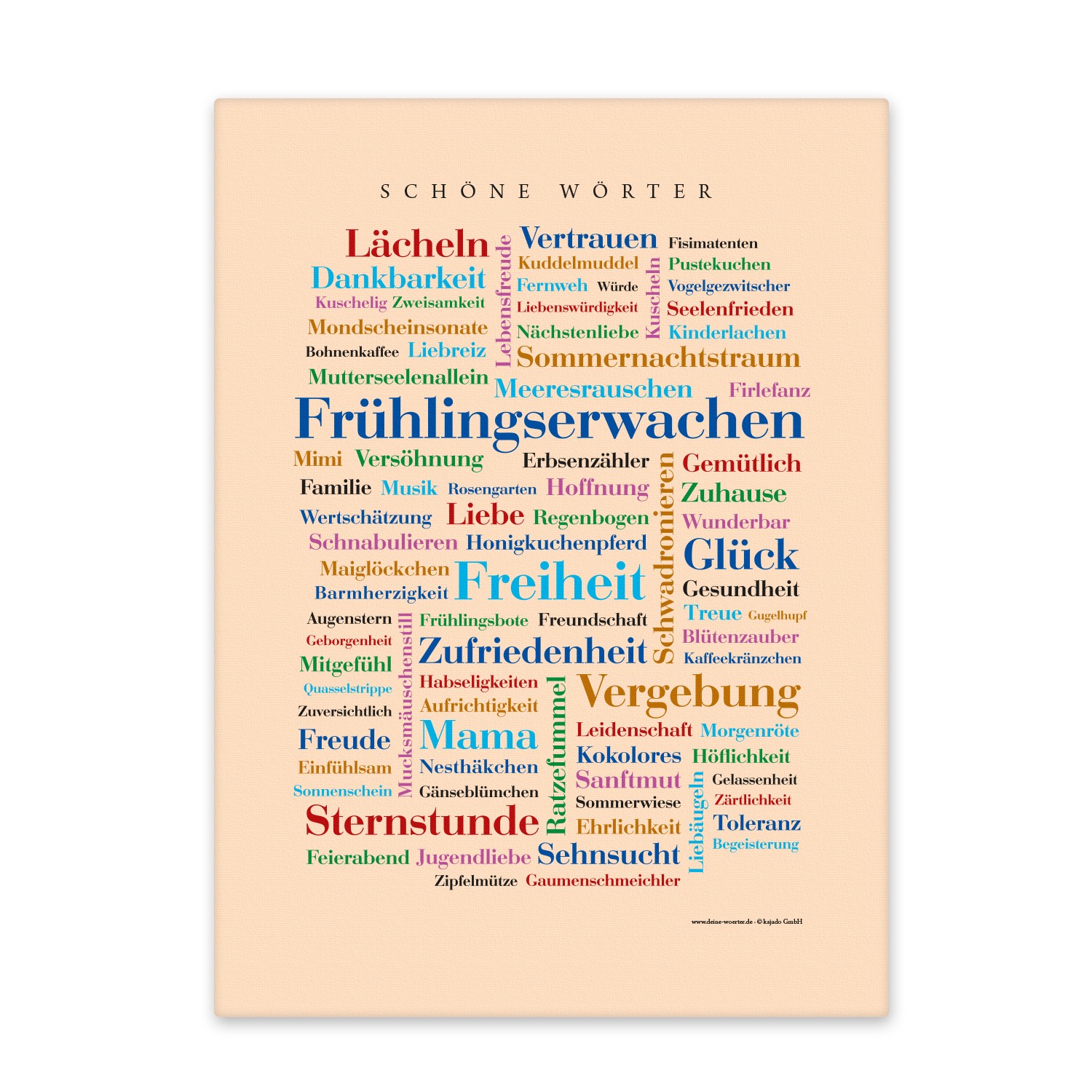 Leinwand Schöne Wörter - Keilrahmen