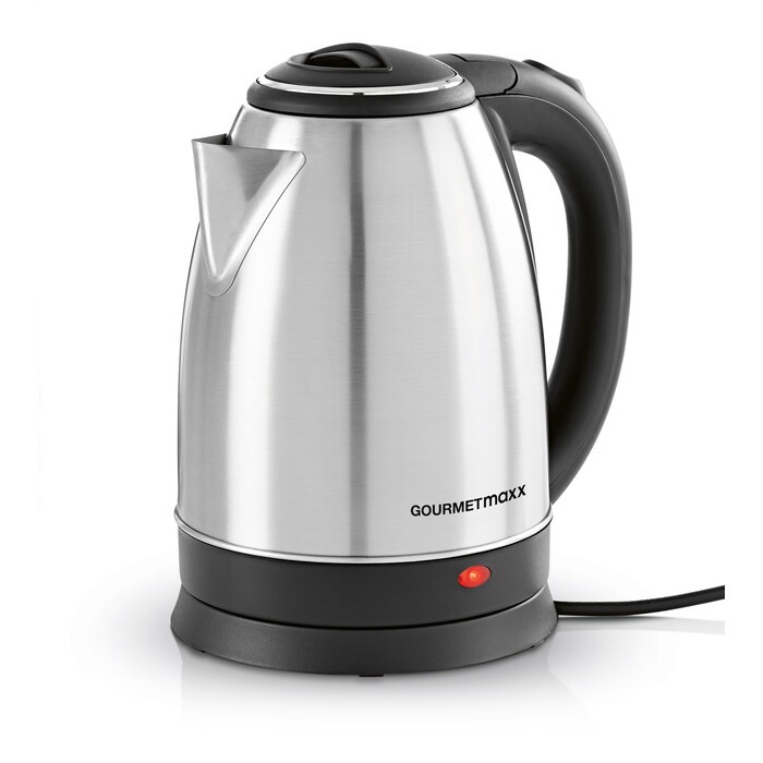 GOURMETMAXX Wasserkocher aus Edelstahl 1,8 Liter silber