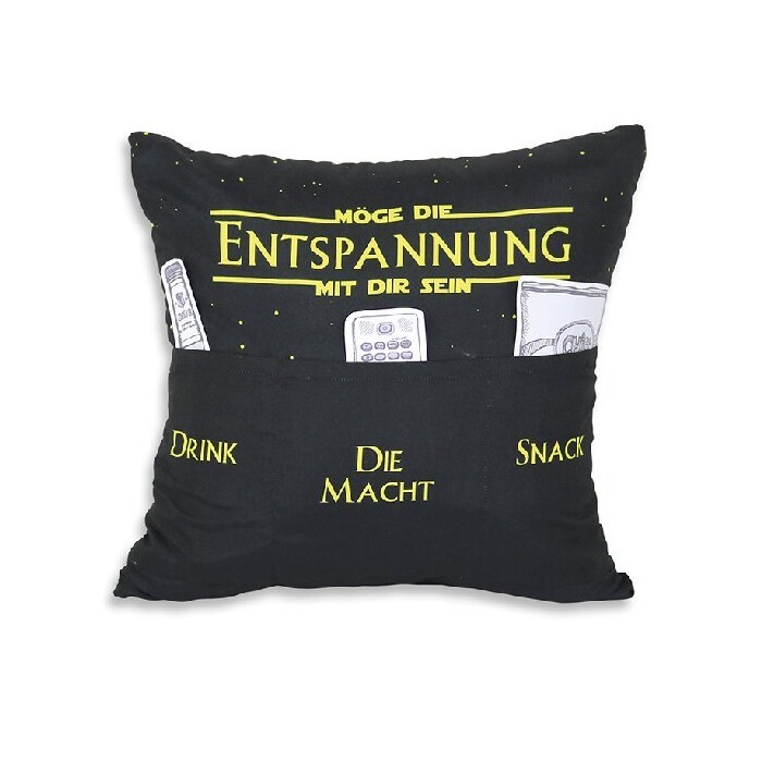 Kissen Entspannung mit 3 Taschen schwarz