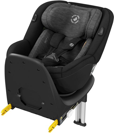 Maxi-Cosi Mica, 360 drehbarer i-Size Kindersitz inkl. ISOFIX Basis, Gruppe 0+/1 Autositz (bis ca. 105 cm / 18 kg) G-Cell Seitenschutz, nutzbar ab der Geburt bis ca. 4 Jahre, Authentic Black