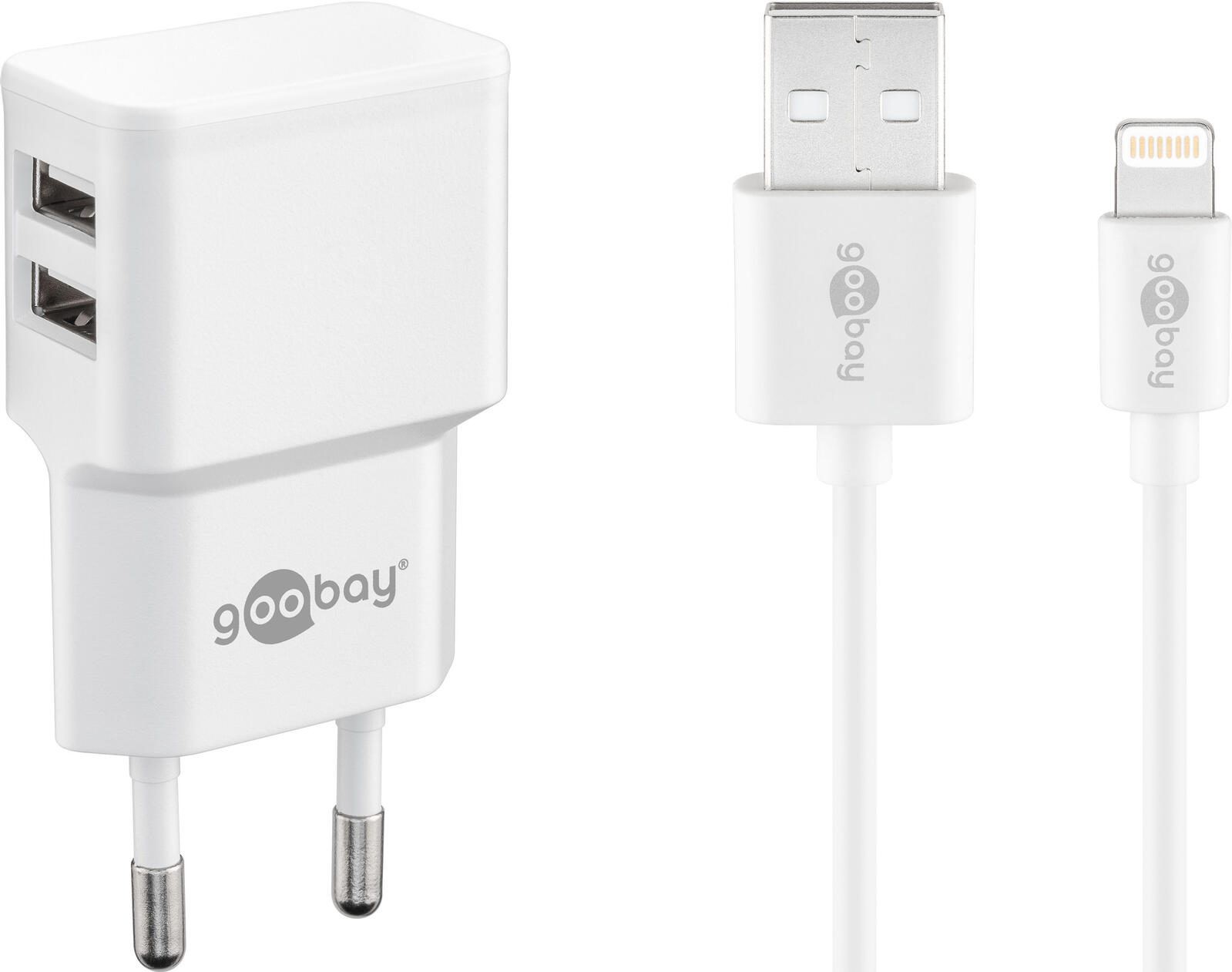 Goobay Ladekabel mit Adapter 1,0 m, 12 Watt