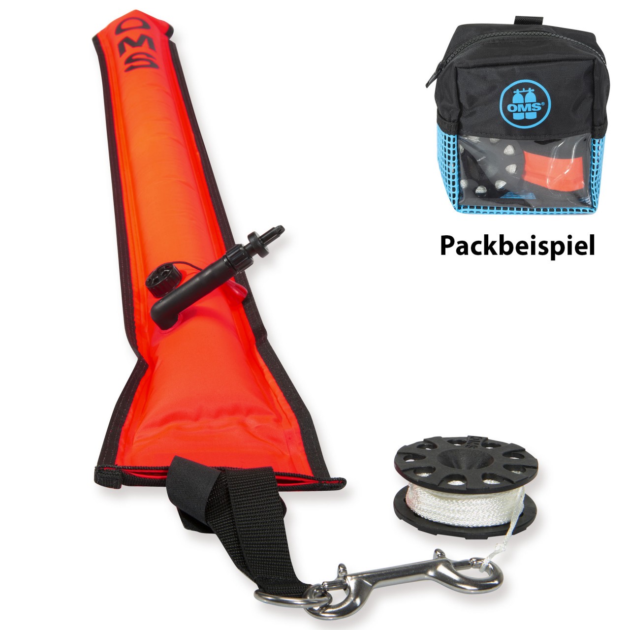 OMS Safety Sparset 3.3 - mit Boje Tasche und 23 m Mini Reel - Miami Blau