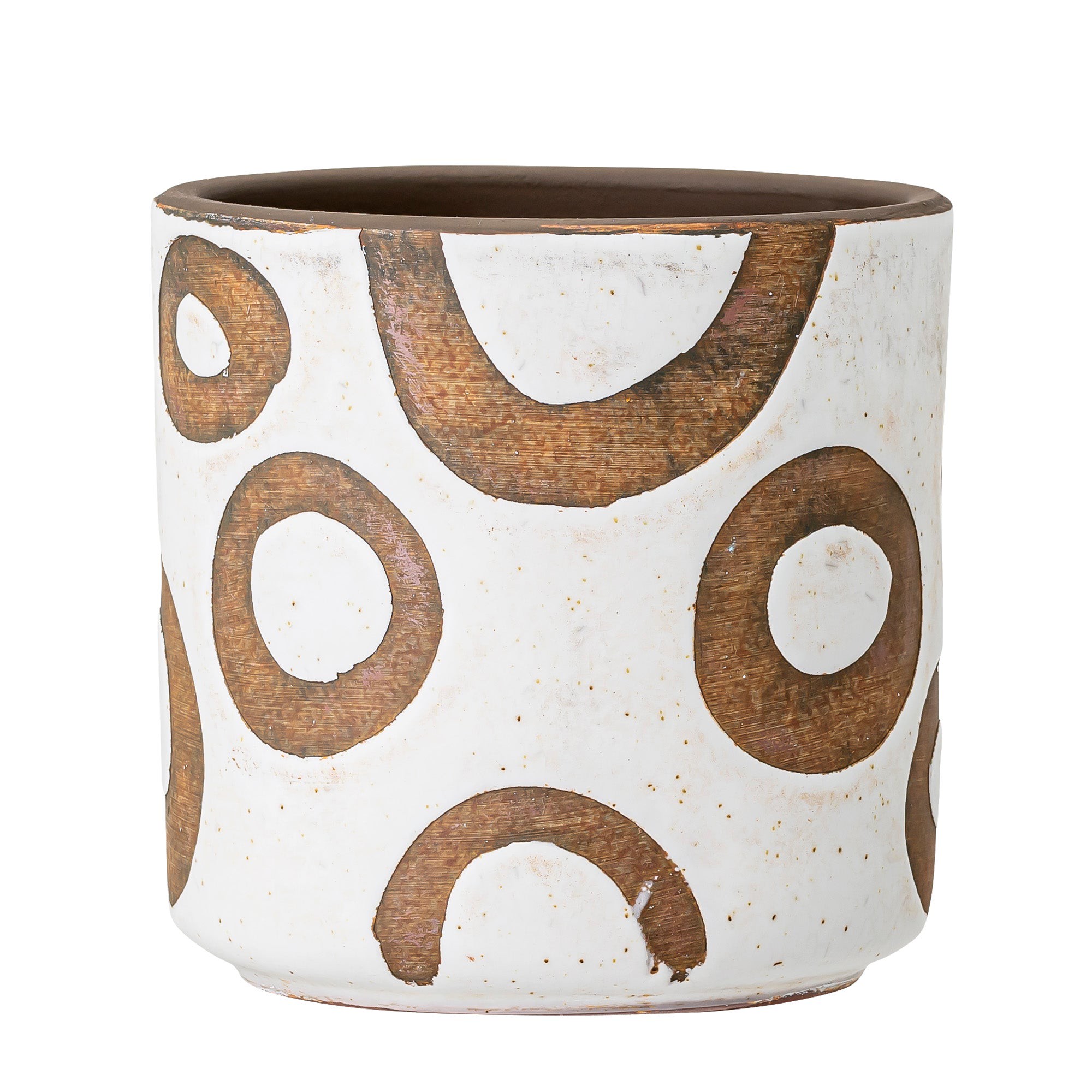 Bloomingville Blumentopf Terrakotta weiß Avo Deco 12cm