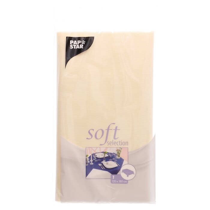 PAPSTAR Tischdecke Soft Selection aus Vlies 120 x 180 cm creme