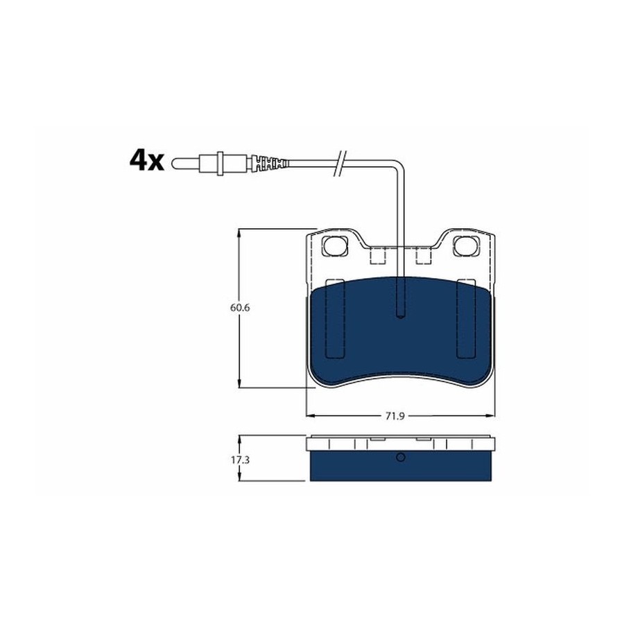 Kit de plaquettes de frein, frein à disque ELECTRIC BLUE GDB1031BTE TRW