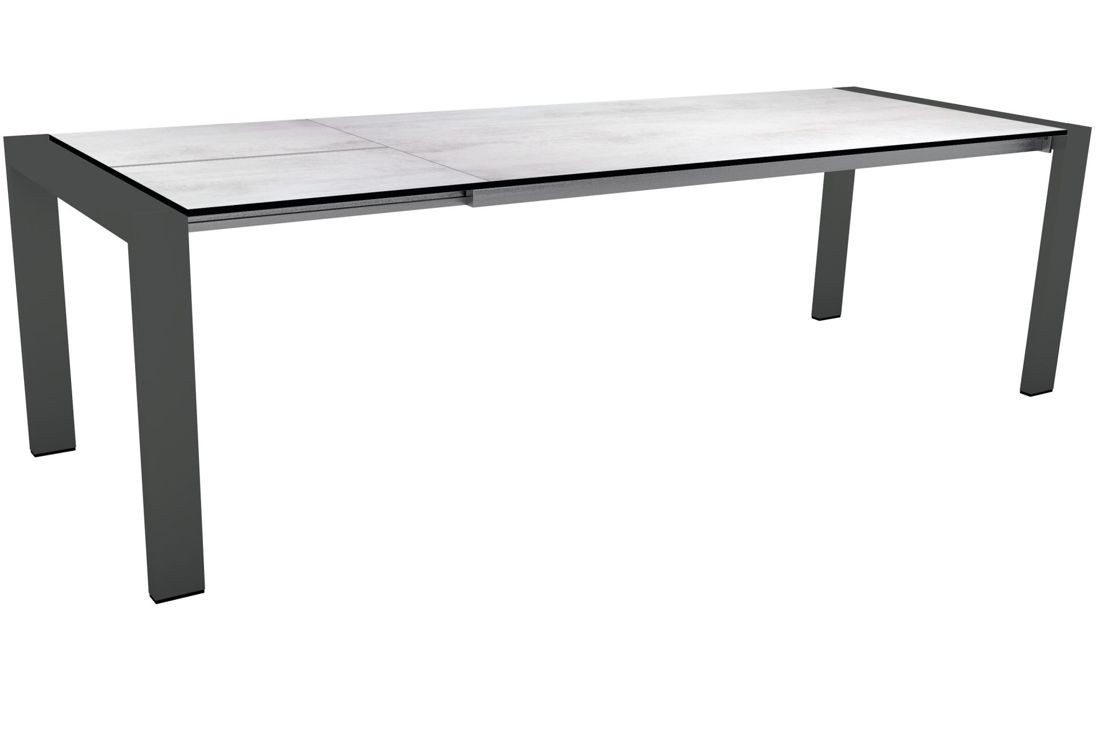 Stern Ausziehtisch 200/260x90 cm Select Aluminium - Silverstar Zement hell weiß