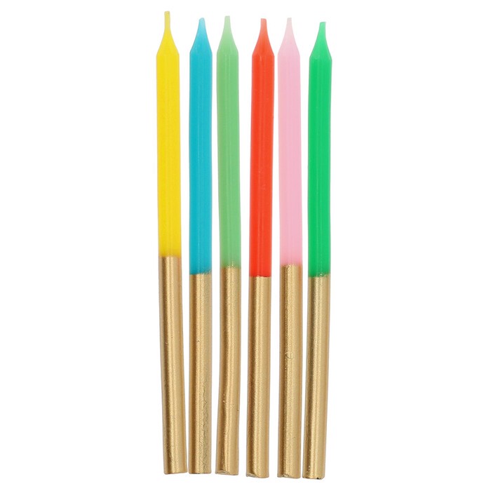 Kerzen Retro Vibes 10 cm 24 Stück mehrfarbig
