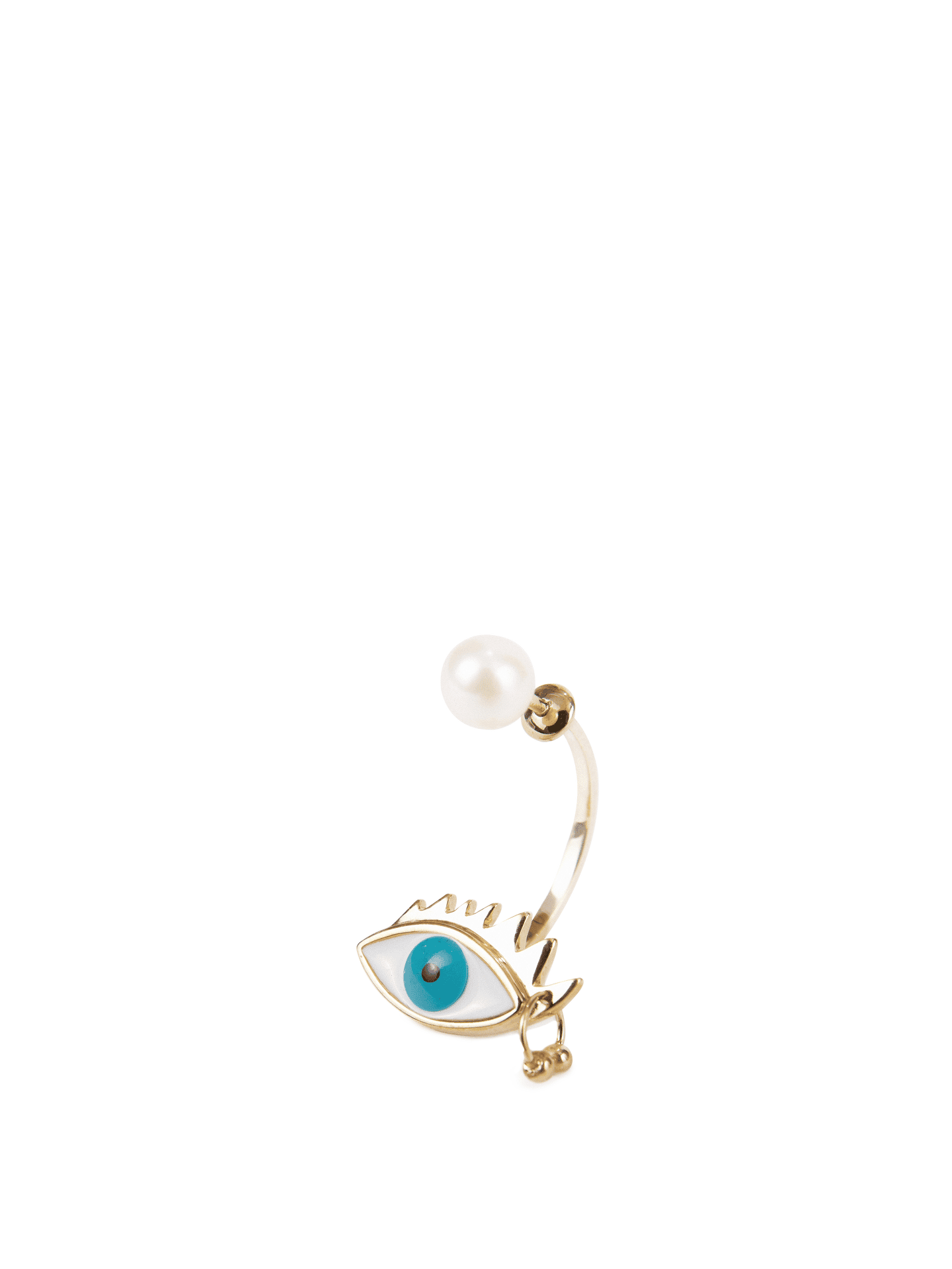 Ohrring 'Eye Piercing' Gold/Türkis