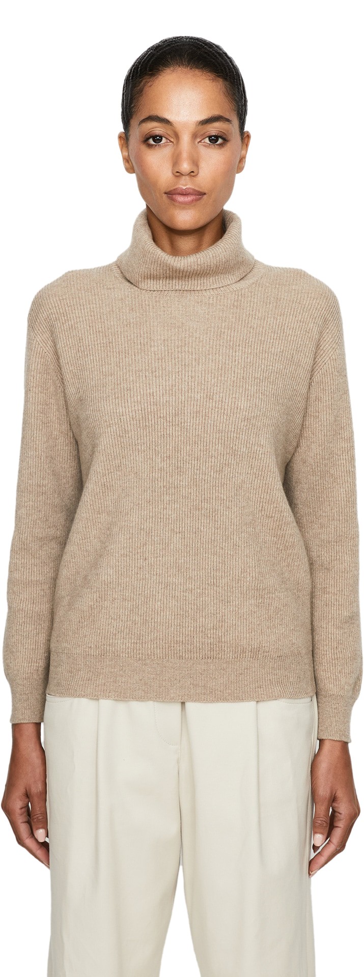 Cashmere-Rollkragenpullover Braun