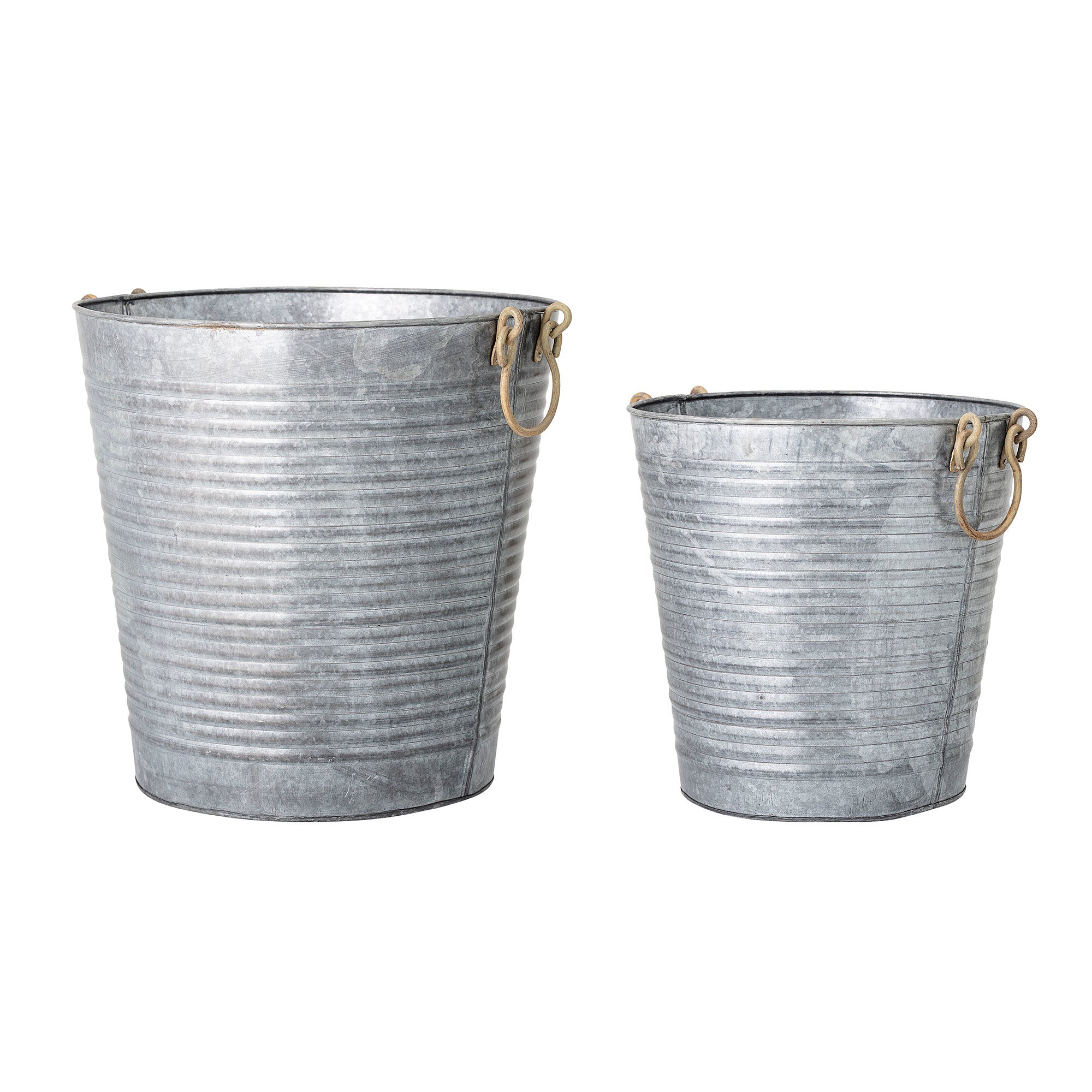 Bloomingville Blumentopf Metall grau Evar - Set von 2
