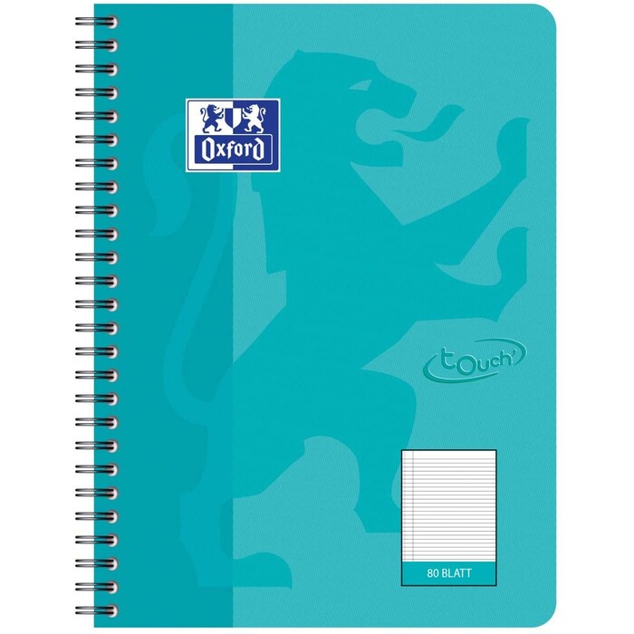 OXFORD Collegeblock Touch B5 80 Blatt liniert aqua