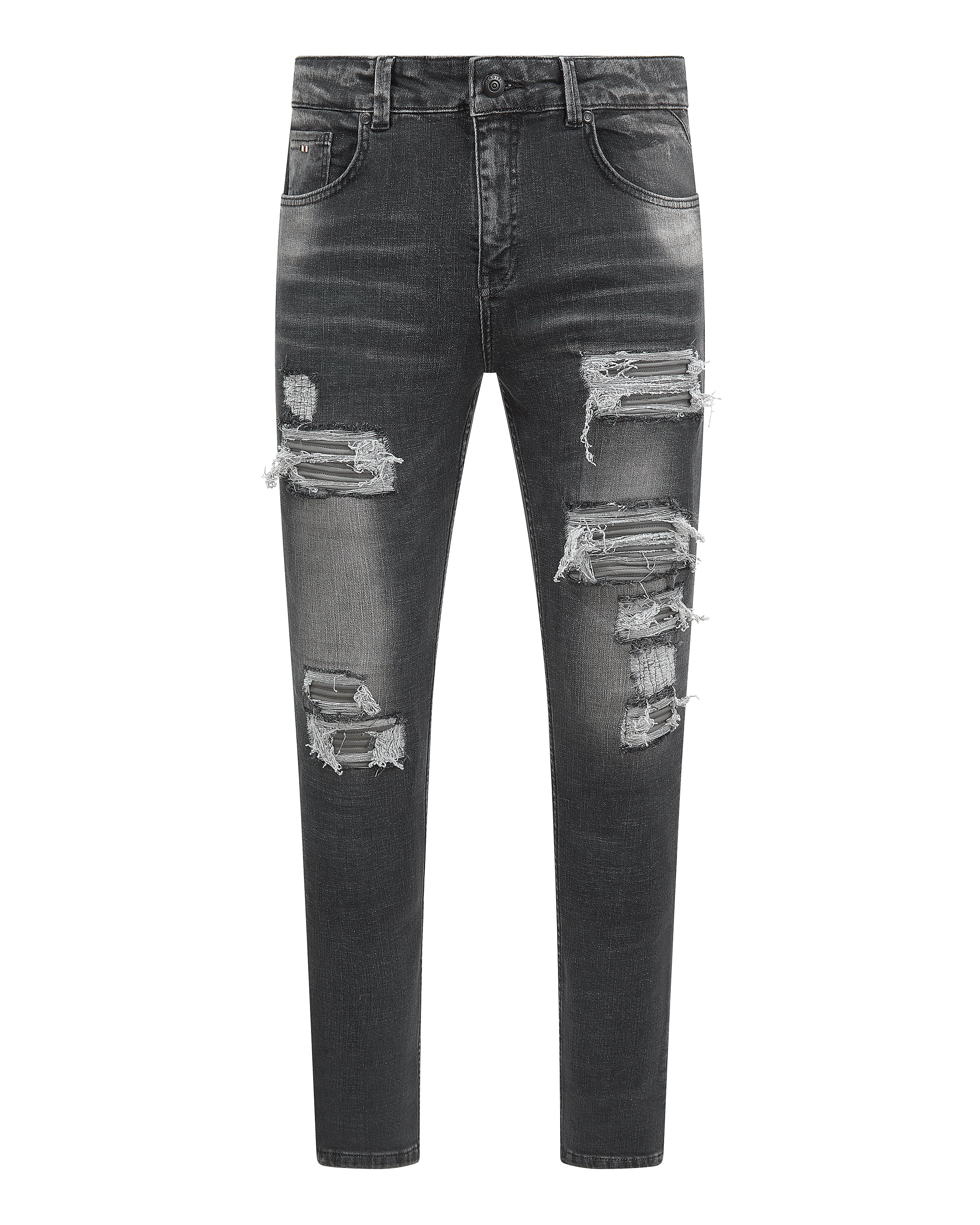 Magiri Nanterre Distressed Ripped Jeans in Grey - Grey / 32W
