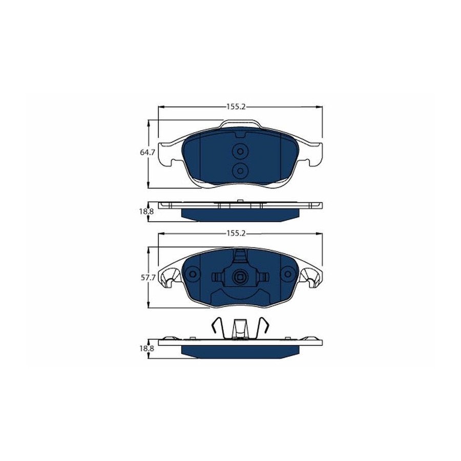 Kit de plaquettes de frein, frein à disque ELECTRIC BLUE GDB1690BTE TRW