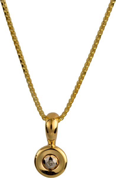 Anhänger Silber vergoldet mit Diamant inklusive Kette