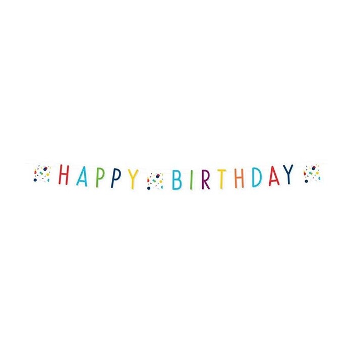 Amscan Partykette Konfetti Happy Birthday, 180 x 13,8 cm