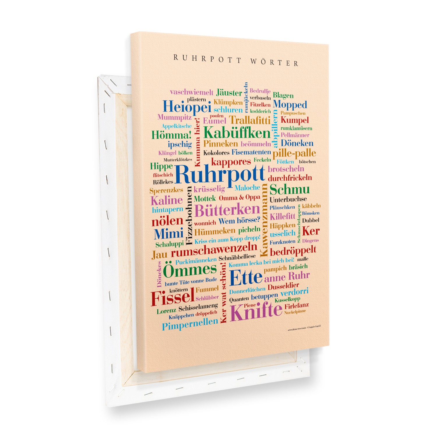 Leinwand Ruhrpott Wörter - Keilrahmen