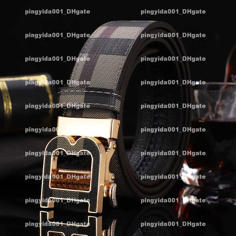 Mens Automatic Buckle Belt Letter Plaid Business Casual Pants Belt 13 Colors Designer Brand Jeans Waistband