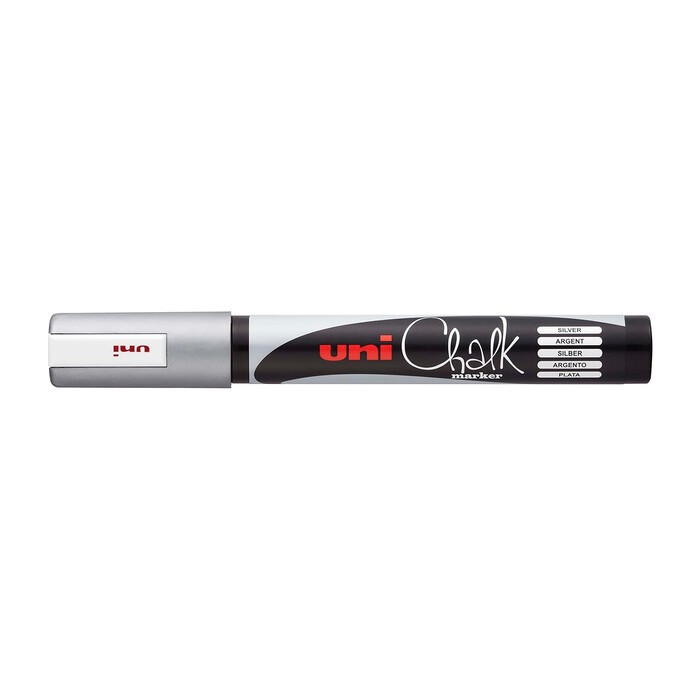 UNI-Ball Fenster-/Kreidemarker Uni PWE-5M Rundspitze 1,8 - 2,5 mm silber