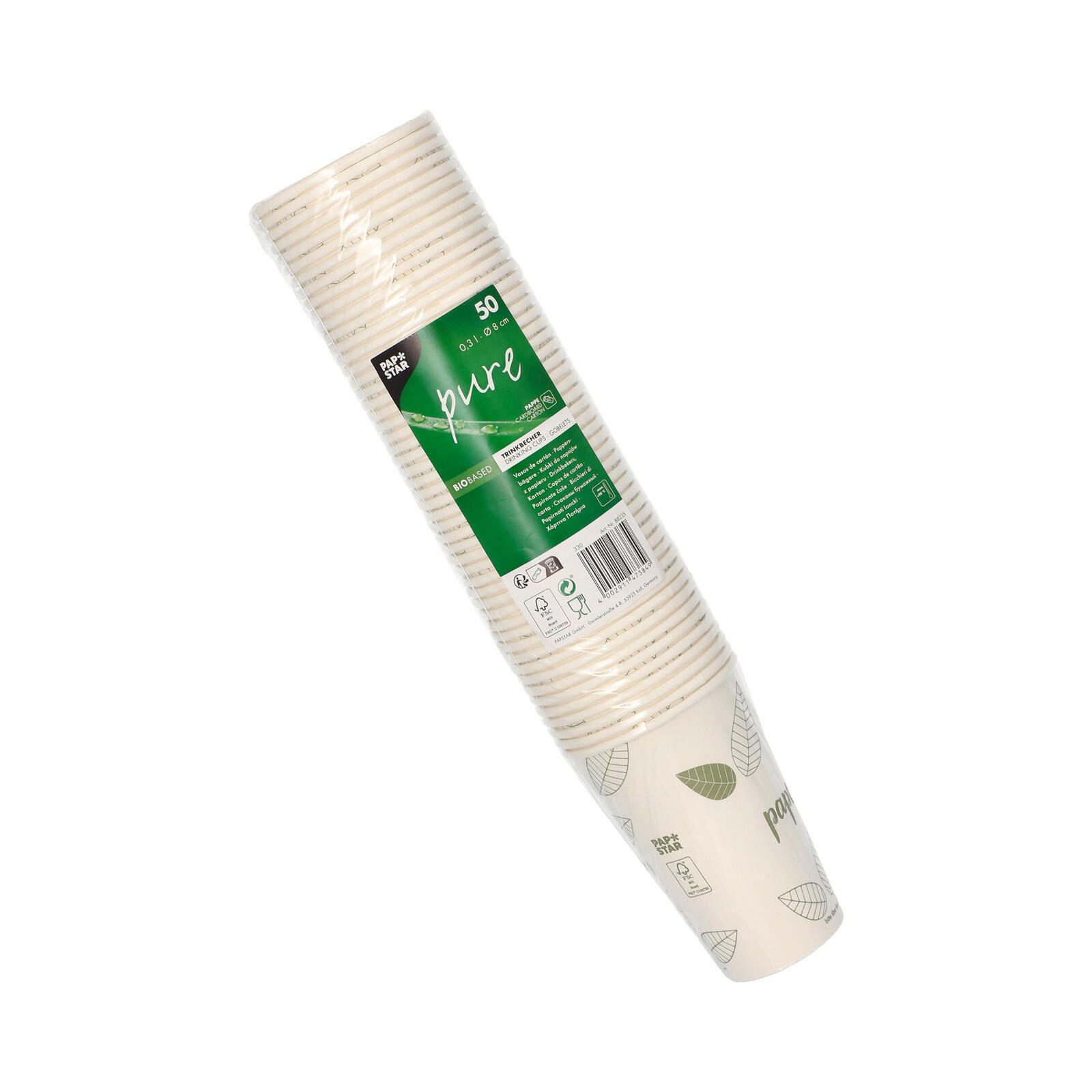 PAPSTAR pure ZERO Einweg-Trinkbecher 8 cm 0,3 l creme