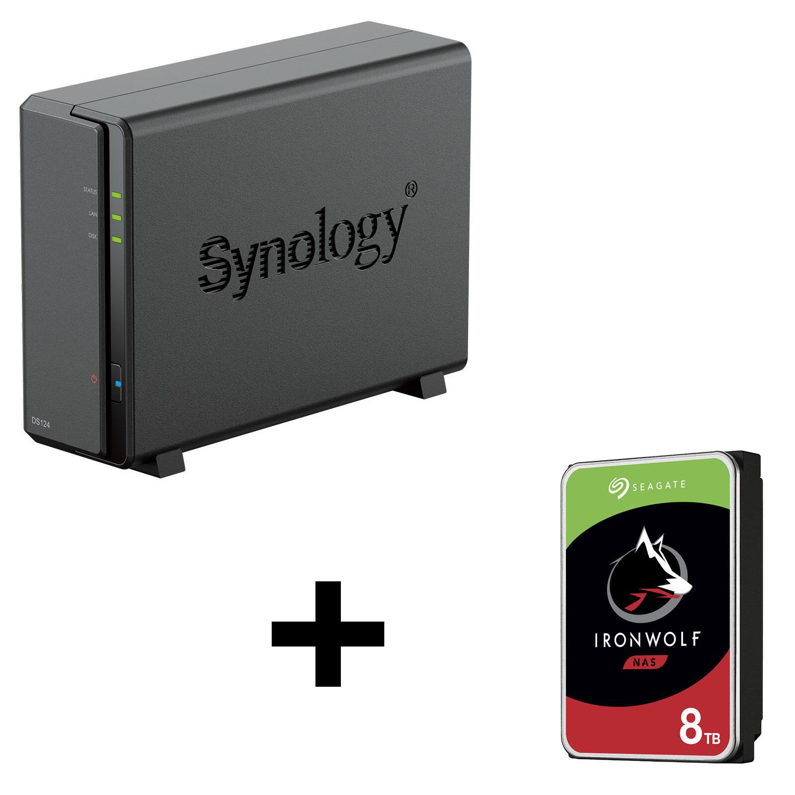 Synology DiskStation DS124 1 Einschub NAS-Server Leergehäuse + 1x Seagate Ironwolf SATA 3.5