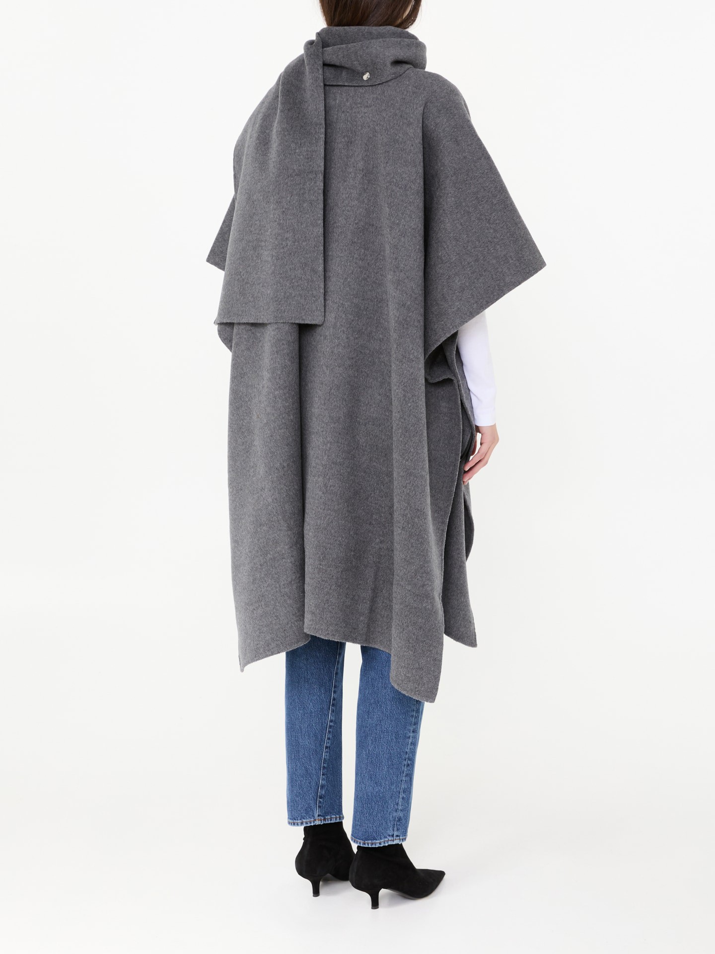 Wollmantel mit Schal Grau