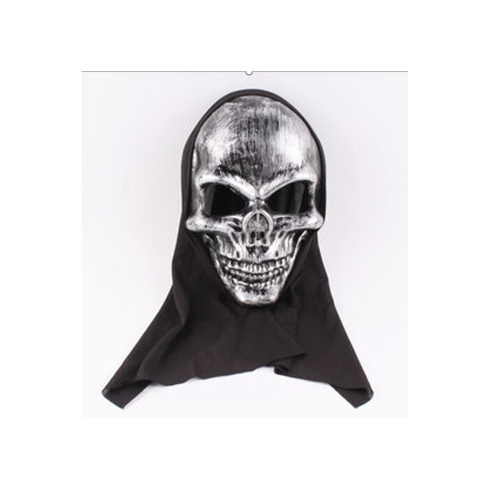 Totenkopf-Maske 16,5 x 24 cm silber
