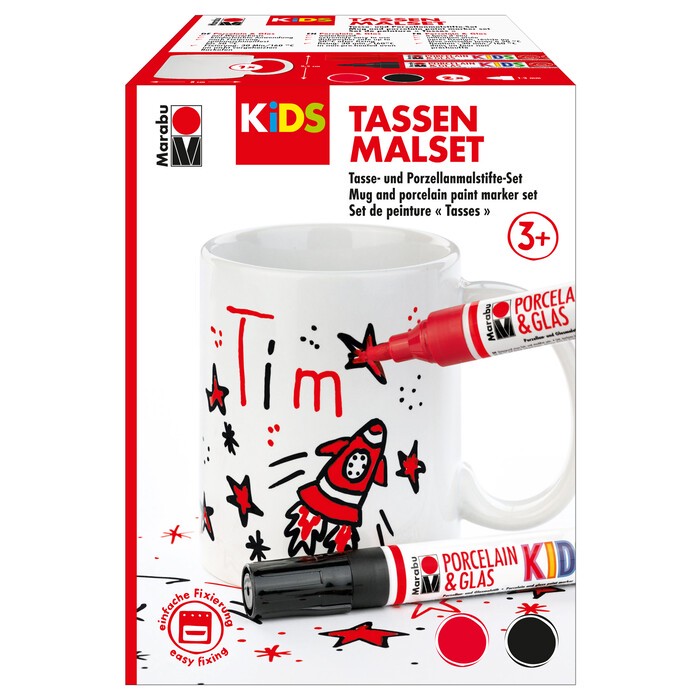 MARABU Kids Tassen-Malset Tim inkl. 2 Porcelain-Glas Painter