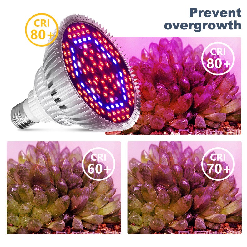 LED Grow Grow Light Spectrum Full Spectrum 30w / 50W / 80W E27 Ampoule de poussée pour l'hydroponie intérieure Fleurs Fleurs Plantes LED Lampe de