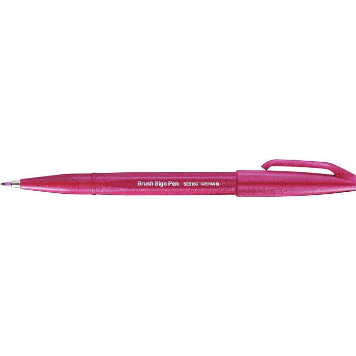 PENTEL Brush Sign Pen Faserschreiber mit flexibler Pinsel-ähnlicher Spitze burgunderrot