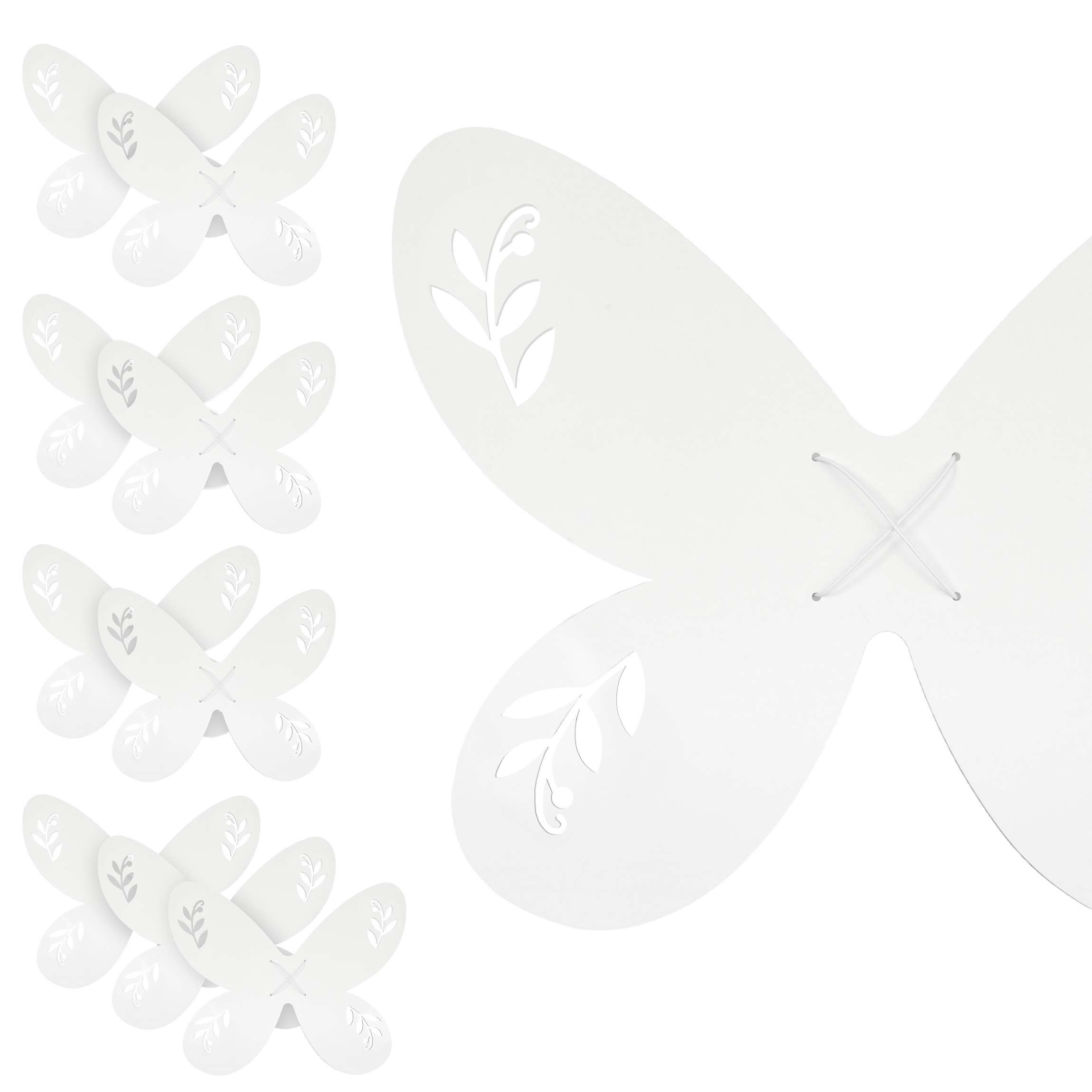 Kostüm Feenflügel 10er Set weiß zum bemalen / bekleben