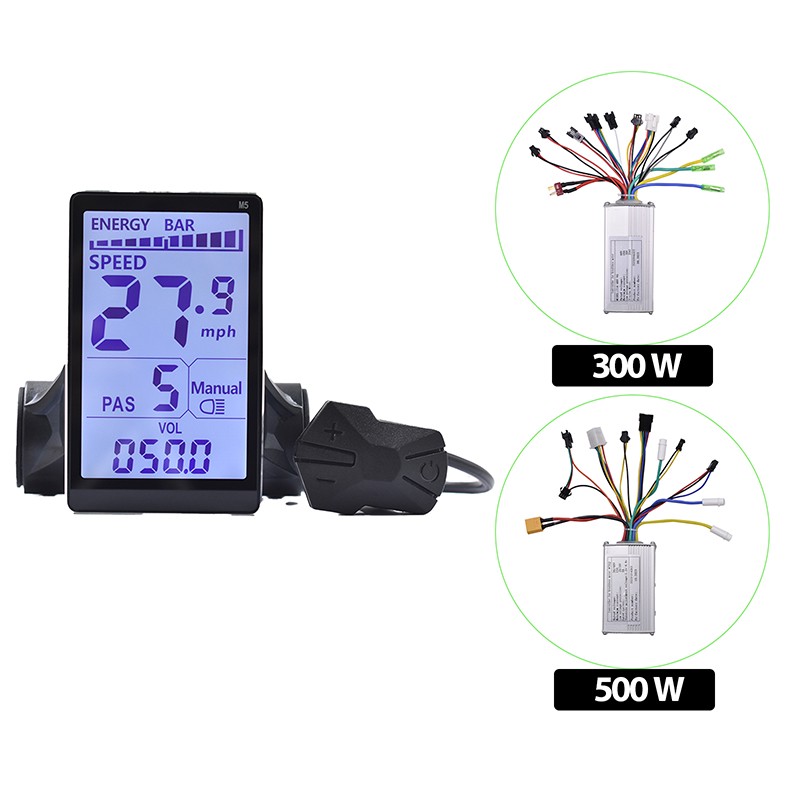 M5 24V 36V 48V Bicycle électrique Affichage coloré E Scooter Panneau LCD avec USB UART pour les pièces de vélo électrique de montagne