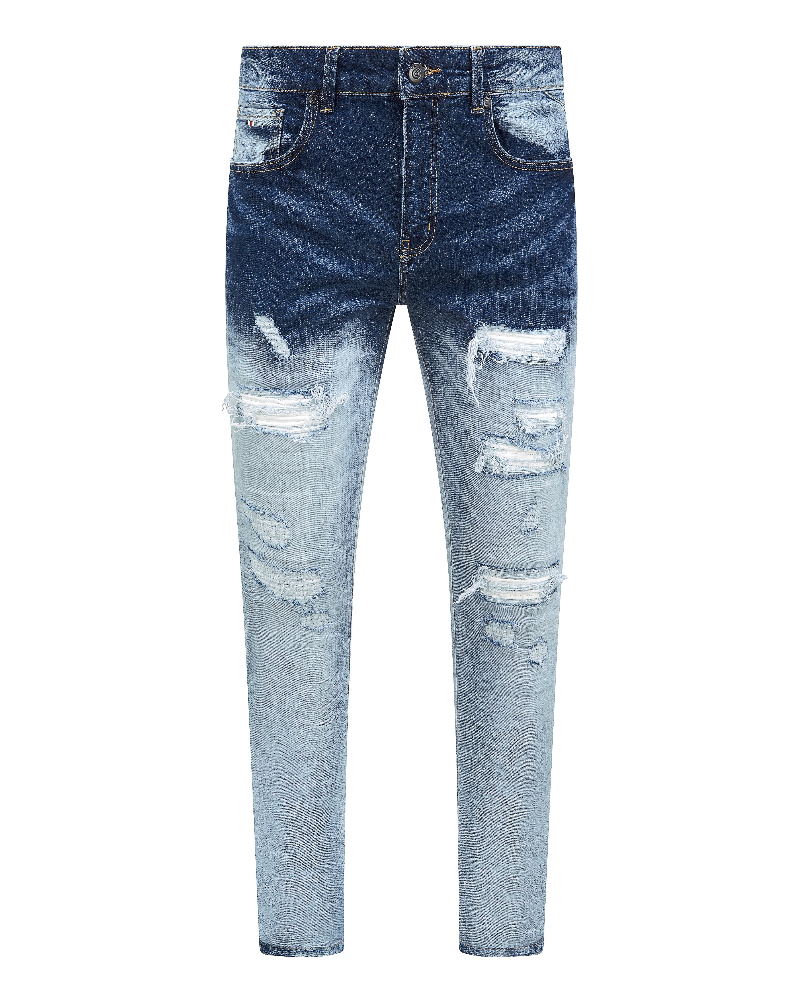 Magiri Cannes Gradient Faded Ripped Jeans in Blue - Blue / 38W