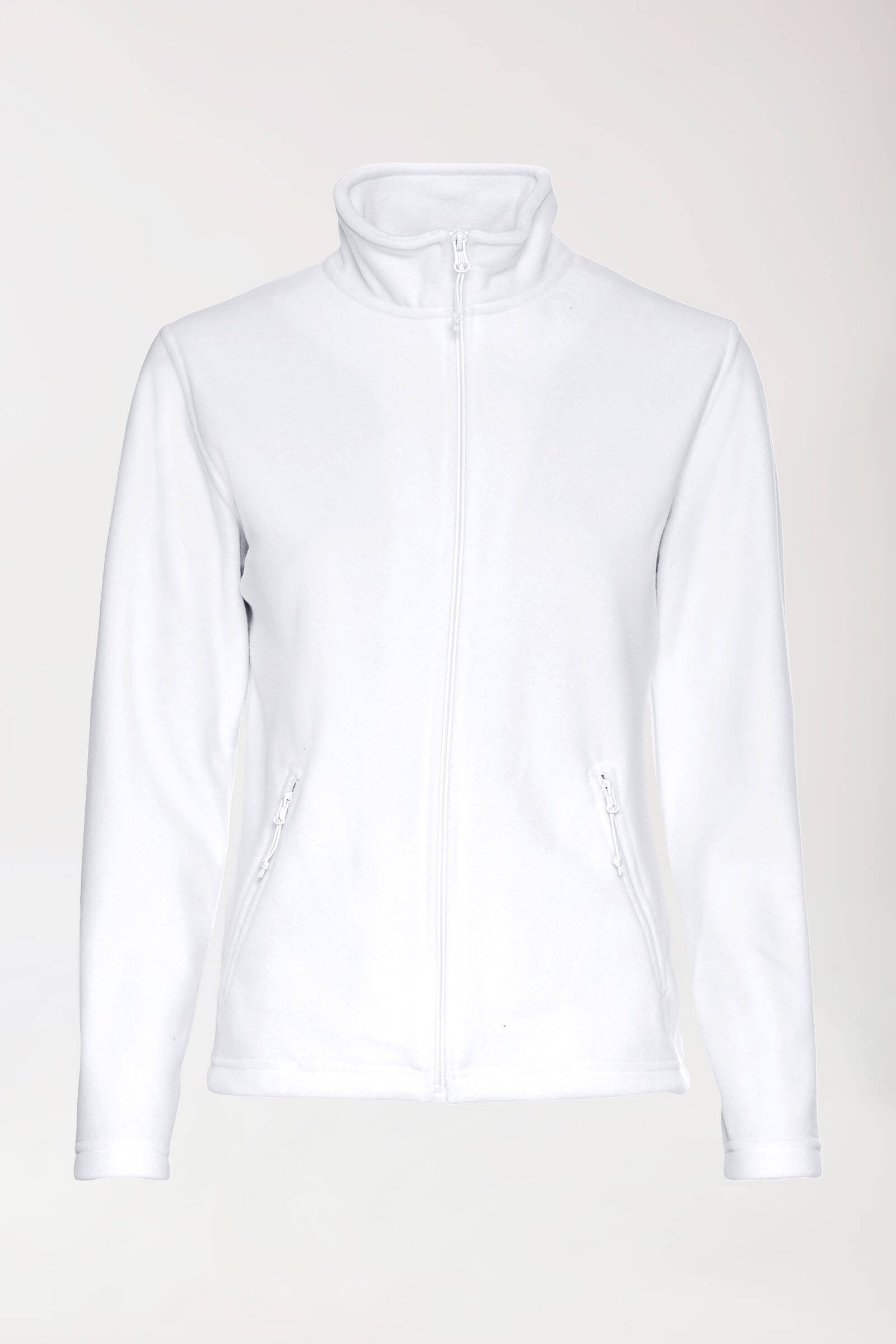 Fleecejacke Damen - Reißverschluss - Stehkragen, Weiß