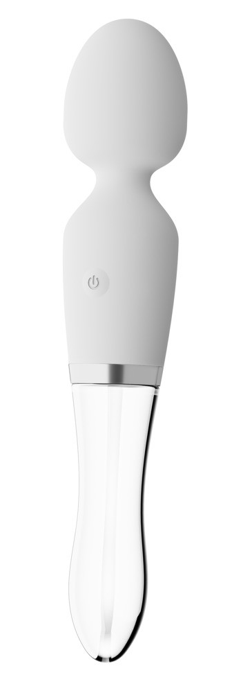 LED Glas-Silikon-Massagestab-Vibrator beidseitig nutzbar mit 10 Vibrationsmodi L...